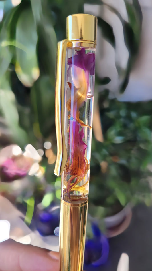 Gold Lotus Flower Pen  with tropical plant background Liv 4 You 2