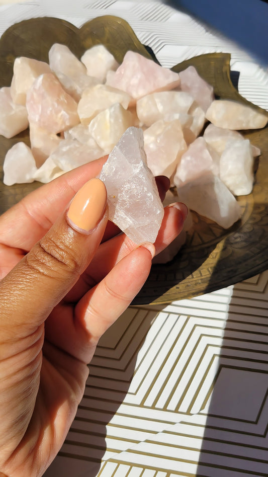 Rose Quartz 1 Liv 4 You 2 in hand